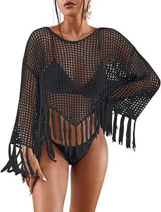 Women's Beach Long Sleeve Crochet Swimsuit Cover - Up - Bsubseach