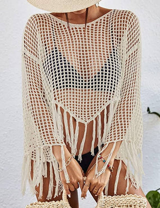 Women's Beach Long Sleeve Crochet Swimsuit Cover - Up - Bsubseach