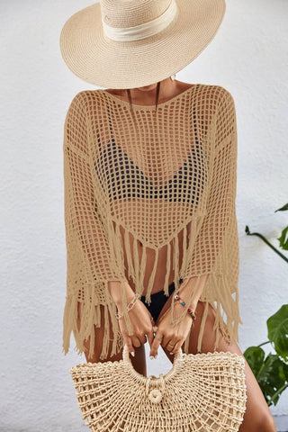 Women's Beach Long Sleeve Crochet Swimsuit Cover - Up - Bsubseach