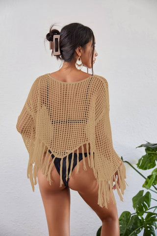 Women's Beach Long Sleeve Crochet Swimsuit Cover - Up - Bsubseach