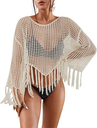 Women's Beach Long Sleeve Crochet Swimsuit Cover - Up - Bsubseach