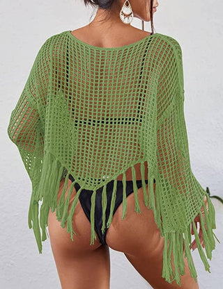 Women's Beach Long Sleeve Crochet Swimsuit Cover - Up - Bsubseach