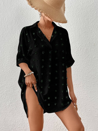 Women's Crochet Swimsuit Cover Up Half Sleeve Beach Dress - Bsubseach