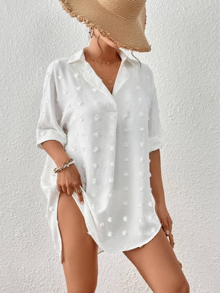 Women's Crochet Swimsuit Cover Up Half Sleeve Beach Dress - Bsubseach