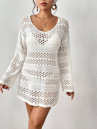 Women's Crochet Swimwear Coverup Knit Beach Dress - Bsubseach