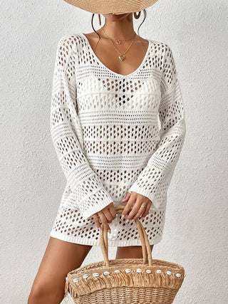 Women's Crochet Swimwear Coverup Knit Beach Dress - Bsubseach