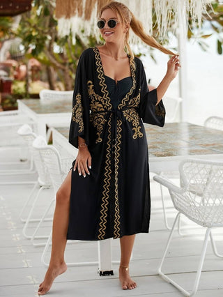 Women's Kimono Cardigans Embroidered Beach Coverups - Bsubseach