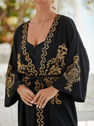 Women's Kimono Cardigans Embroidered Beach Coverups - Bsubseach