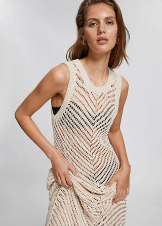 Women's Long Crochet Swim Cover - Up Mesh Dress - Bsubseach