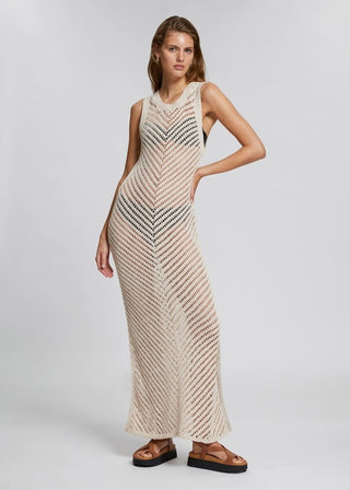 Women's Long Crochet Swim Cover - Up Mesh Dress - Bsubseach