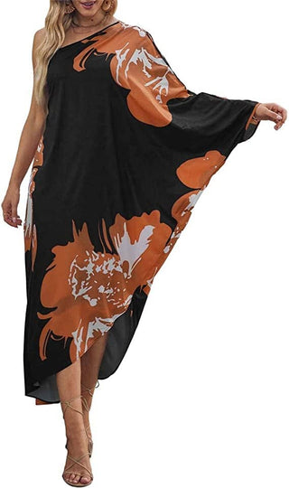 Women's Off Shoulder Maxi Kaftan Beach Cover - Up Print - Bsubseach