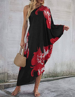 Women's Off Shoulder Maxi Kaftan Beach Cover - Up Print - Bsubseach