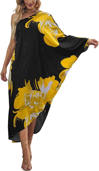 Women's Off Shoulder Maxi Kaftan Beach Cover - Up Print - Bsubseach