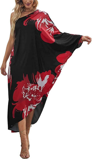 Women's Off Shoulder Maxi Kaftan Beach Cover - Up Print - Bsubseach