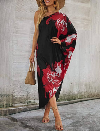 Women's Off Shoulder Maxi Kaftan Beach Cover - Up Print - Bsubseach