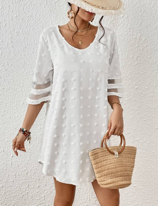 Women's Swiss Dot Beach Cover - Up Dress for Summer - Bsubseach