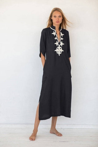 Women's V Neck Kaftan Swimsuit Cover Up Dress - Bsubseach