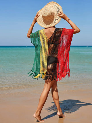 Rainbow Tassel Women's Crochet Top