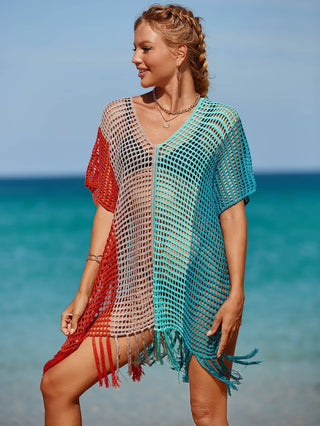 Rainbow Tassel Women's Crochet Top