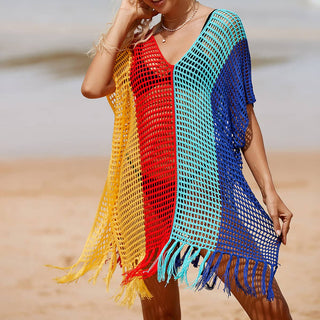 Rainbow Tassel Women's Crochet Top