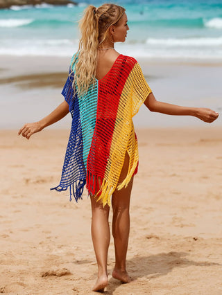 Rainbow Tassel Women's Crochet Top