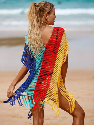 Rainbow Tassel Women's Crochet Top