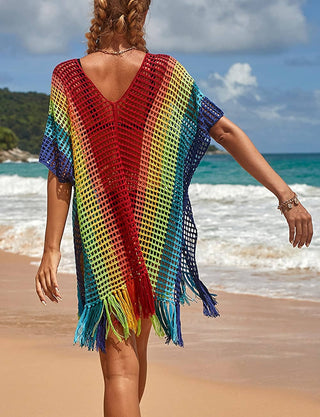 Rainbow Tassel Women's Crochet Top