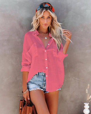 collared shirt cover up beach tops